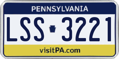 PA license plate LSS3221