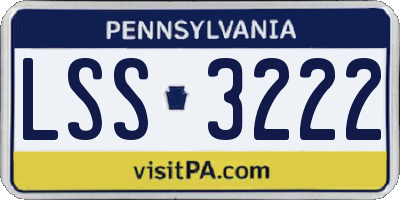 PA license plate LSS3222