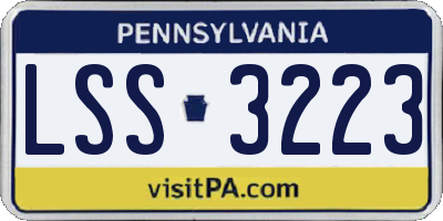 PA license plate LSS3223