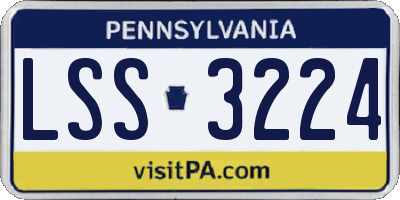 PA license plate LSS3224