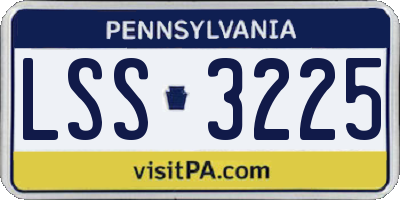 PA license plate LSS3225