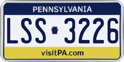 PA license plate LSS3226