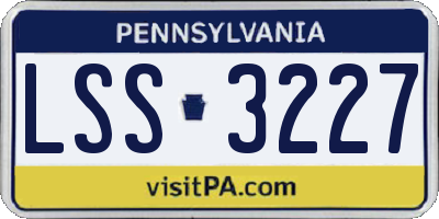 PA license plate LSS3227