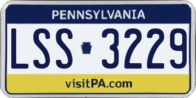 PA license plate LSS3229