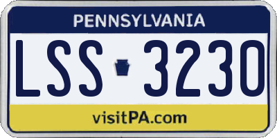 PA license plate LSS3230