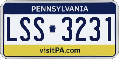 PA license plate LSS3231