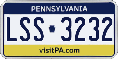 PA license plate LSS3232