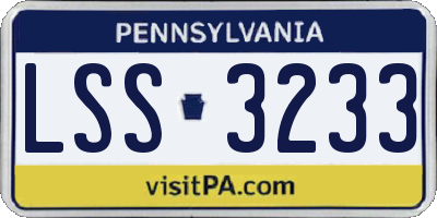 PA license plate LSS3233