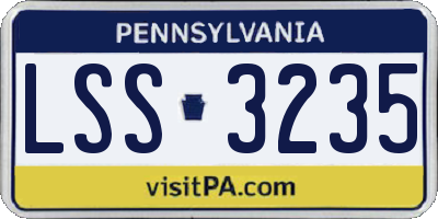 PA license plate LSS3235