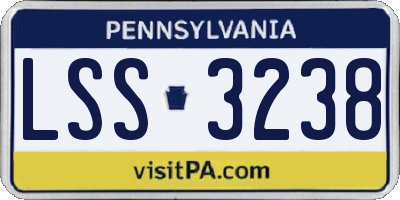 PA license plate LSS3238
