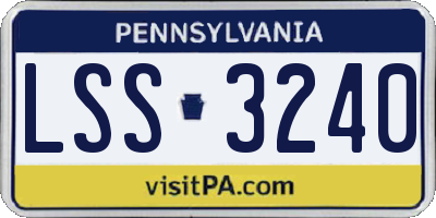PA license plate LSS3240