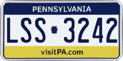 PA license plate LSS3242