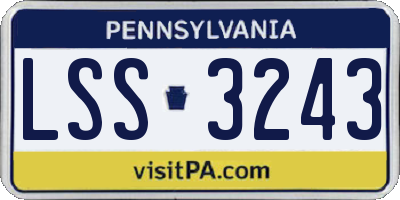 PA license plate LSS3243
