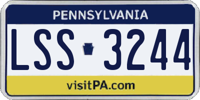 PA license plate LSS3244