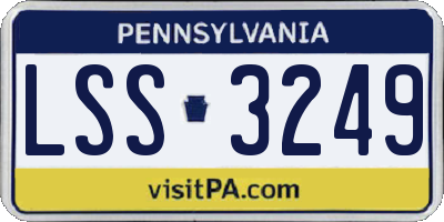 PA license plate LSS3249