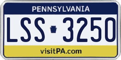 PA license plate LSS3250