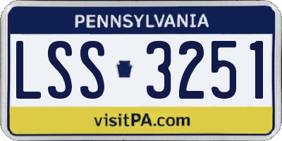 PA license plate LSS3251