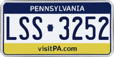 PA license plate LSS3252