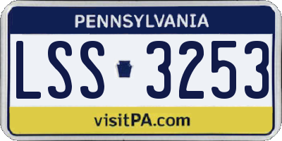 PA license plate LSS3253
