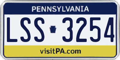PA license plate LSS3254