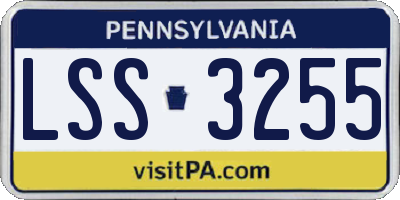 PA license plate LSS3255