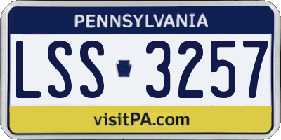 PA license plate LSS3257