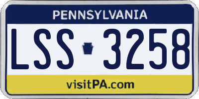 PA license plate LSS3258