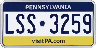 PA license plate LSS3259