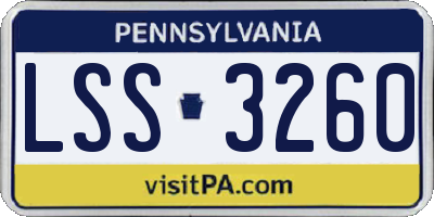 PA license plate LSS3260