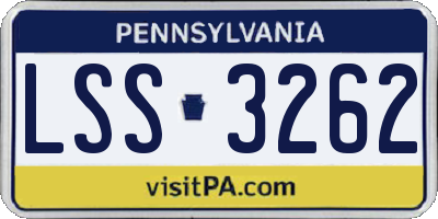 PA license plate LSS3262