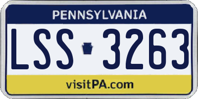 PA license plate LSS3263