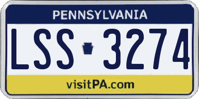 PA license plate LSS3274
