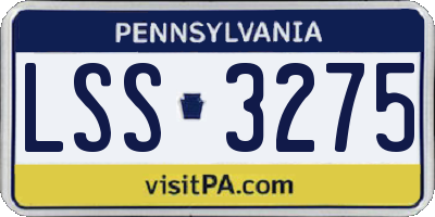 PA license plate LSS3275
