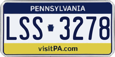 PA license plate LSS3278