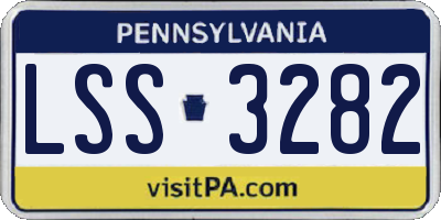 PA license plate LSS3282