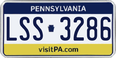 PA license plate LSS3286