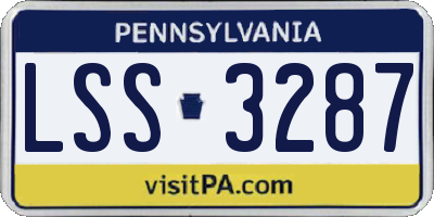 PA license plate LSS3287