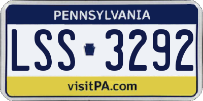 PA license plate LSS3292