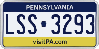 PA license plate LSS3293
