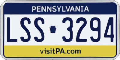 PA license plate LSS3294