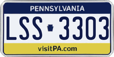PA license plate LSS3303