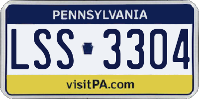 PA license plate LSS3304
