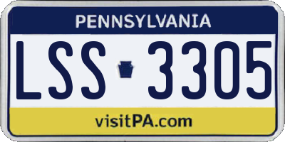 PA license plate LSS3305