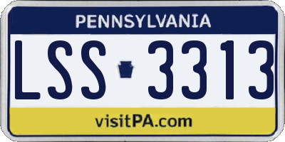 PA license plate LSS3313