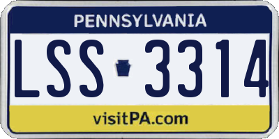 PA license plate LSS3314