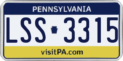 PA license plate LSS3315