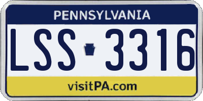 PA license plate LSS3316