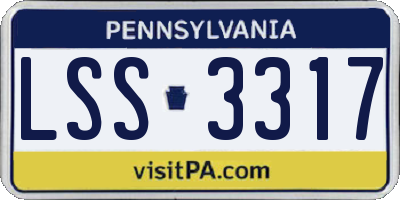 PA license plate LSS3317