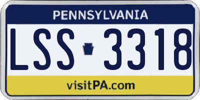 PA license plate LSS3318