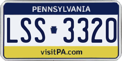 PA license plate LSS3320